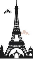 Silhouette chalk Paris vector image