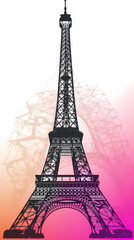 Silhouette chalk Paris vector image
