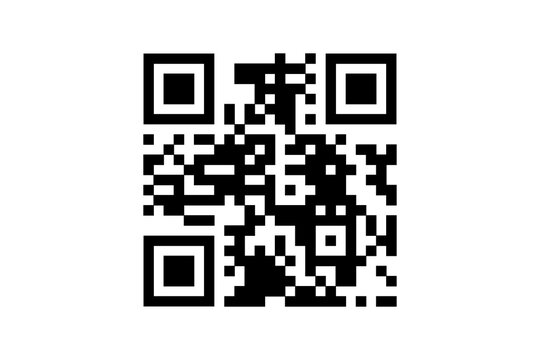 QR code sample for smartphone scanning isolated on white background
