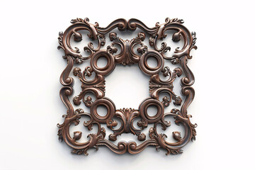a square brown frame with swirls