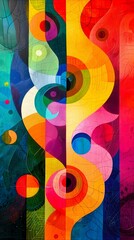 Fototapeta premium Abstract colorful art with vibrant colors and swirling shapes.