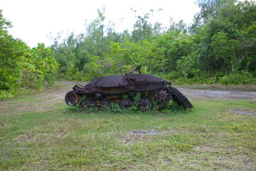 Palau traces of war on an autumn day