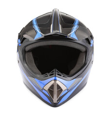Modern motorcycle helmet with visor isolated on white