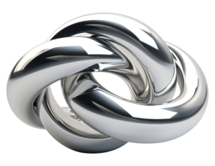 PNG Interlocking shape jewelry silver accessories.