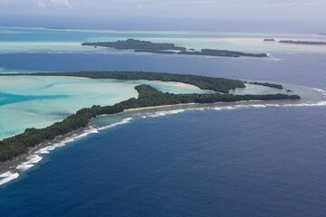 Palau islands view from above on a sunny autumn day