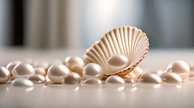 Natural White Shell with Precious Pearl