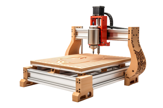 Industrial Pipe Bending Machine With Orange Frame And Black Base on a White or Clear Surface PNG Transparent Background