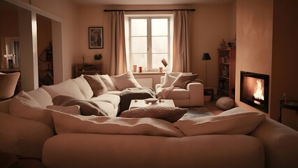 Cozy living room with sofa