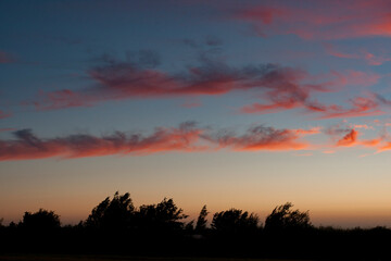 Tranquil Sunset with Pink Clouds in Zevenbergen
