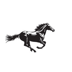 Unicorn horse silhouette flat illustration design
