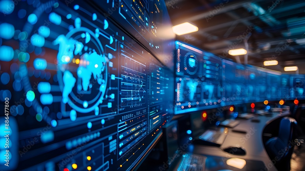 Poster real time monitoring of global business communications and data flow in a network center