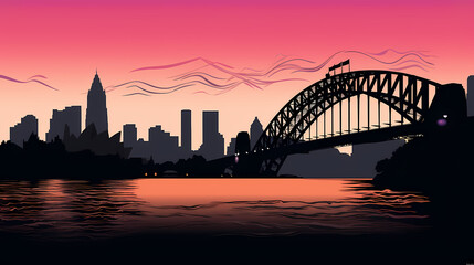 Naklejka premium Silhouette chalk Sydney vector image