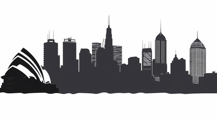 Fototapeta premium Silhouette chalk Sydney vector image