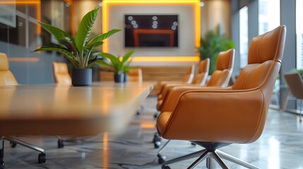 Fototapeta premium Corporate Office with Advanced Video Conferencing for Seamless Remote Communication