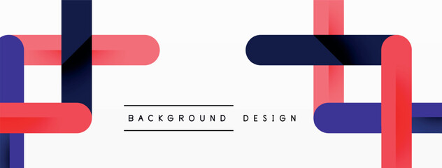 Obraz premium Colorful lines with shadows. Geometric background design. Vector Illustration For Wallpaper, Banner, Background, Card, Book Illustration, landing page