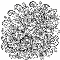 Obraz premium zentangle floral motif 