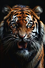 Fototapeta premium Tiger Portrait with Open Mouth