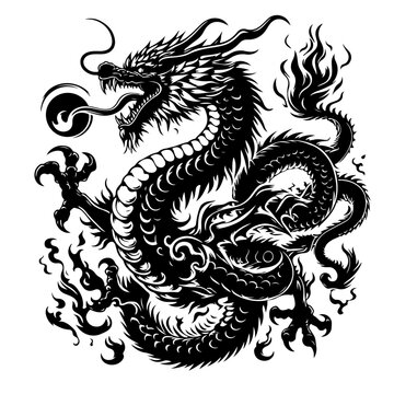 black dragon tattoo design