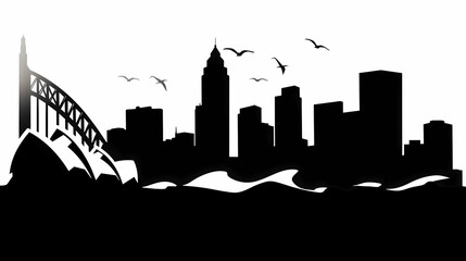 Fototapeta premium Silhouette chalk Sydney vector image