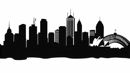 Naklejka premium Silhouette chalk Sydney vector image