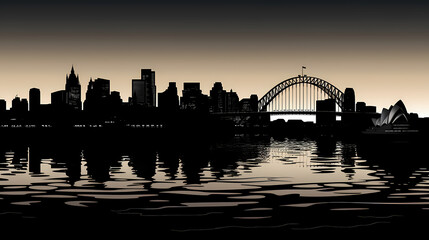 Obraz premium Silhouette chalk Sydney vector image