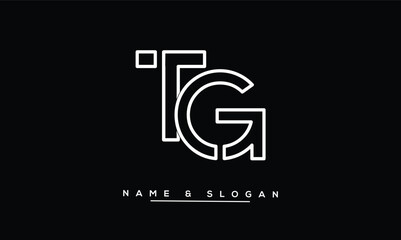 GT, TG, G, T  Abstract Letters Logo Monogram