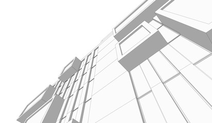 Abstract architecture vector 3d illustration