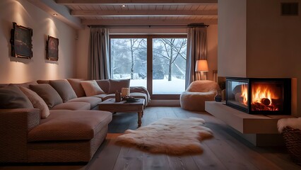 Cozy living room with sofa