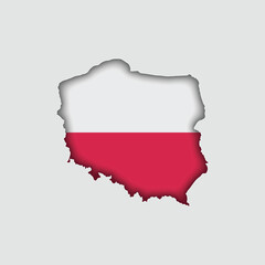 POLAND Map with flag in body