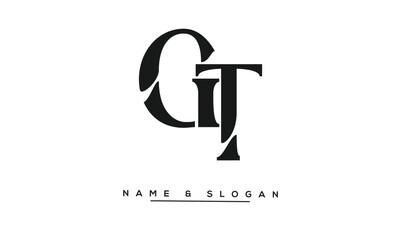 GT, TG, G, T  Abstract Letters Logo Monogram