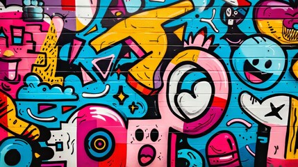 Obraz premium It can be repeated many times to create a seamless pattern of graffiti graffiti urban spray paint art. Stock produces patterns that can be repeated indefinitely.