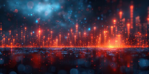 Obraz premium Glowing Cityscape in Digital Art