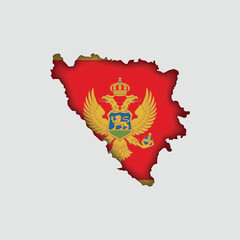 MONTENEGRO Map with flag in body