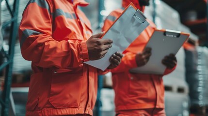 Warehouse Workers Checking Inventory