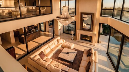 Living room in luxury home