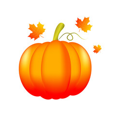 Thanksgiving Autumn Pumpkin with leaves