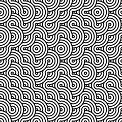 Japanese seamless pattern in oriental geometric traditional style. 3d ornament for lunar chinese new year decoration. black and white abstract asian vector creative motif. Vintage tiger.