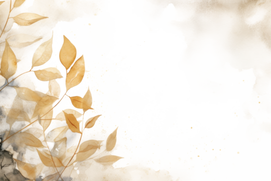 PNG Leaves watercolor background backgrounds painting plant.