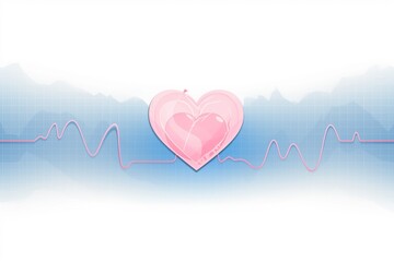 Heart with cardiograph line medical concept