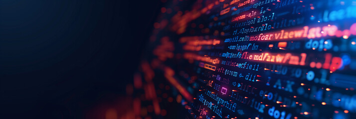 Software development, digital technology concept. Software developer, coding web banner or background 