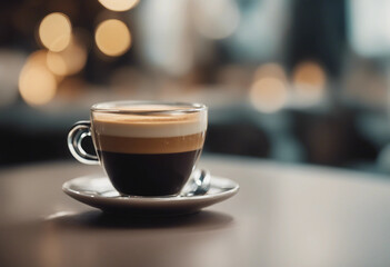 Fototapeta premium espresso served in a small demitasse cup with a rich crema on top 