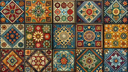 Ethnic Floral Pattern with Vintage Mandala Element
