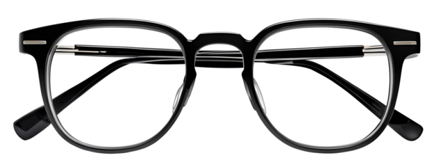 Modern classic black eye glasses front view