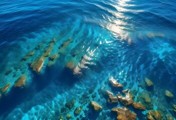 Beautiful beach scenery, high angle view of the sea