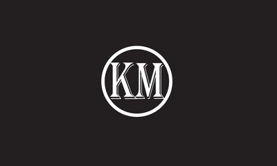 KM, MK, K , M , Abstract Letters Logo Monogram	