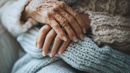 Fototapeta premium The Wrinkled Elderly Hands