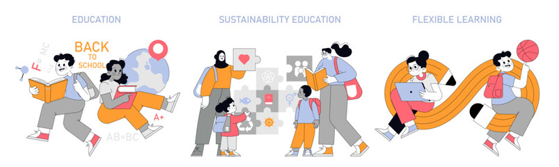 education. Flat Vector Illustration