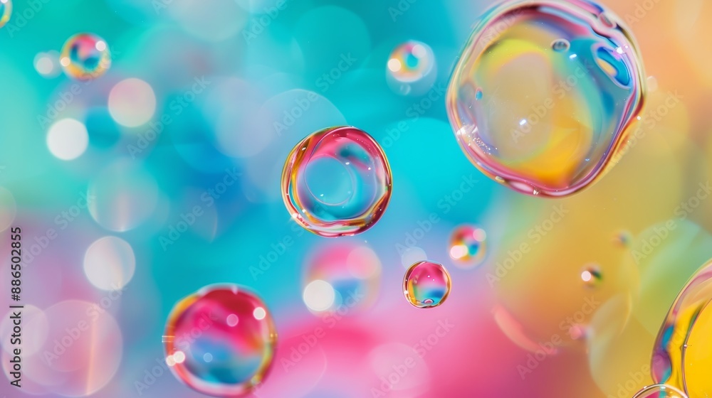 Aufkleber abstract background with vibrant bubbles creating a dreamy scene of swirling patterns and bright hue