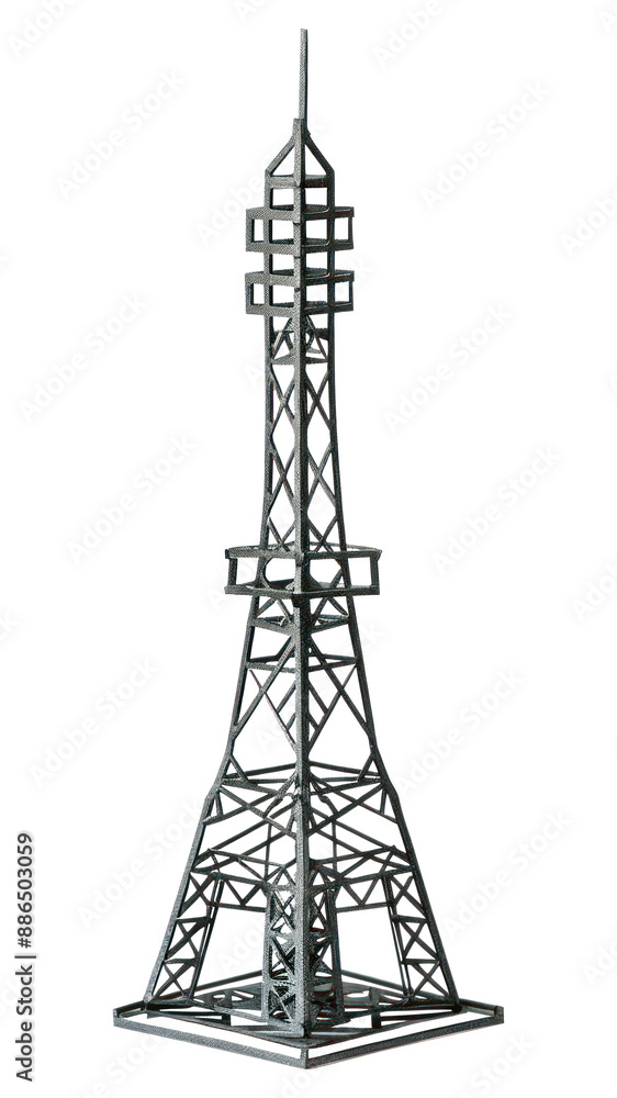 Sticker PNG Cutout of a metallic telecom tower architecture building white background.