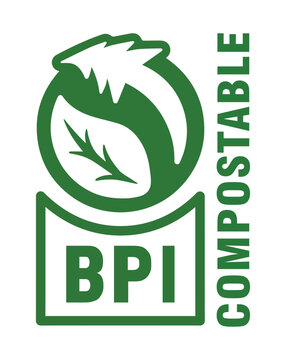 Compostable icon. Recycle packaging - Label . Eco, Bio product. Eco friendly compostable material production - environment protection emblem. Home compostable products